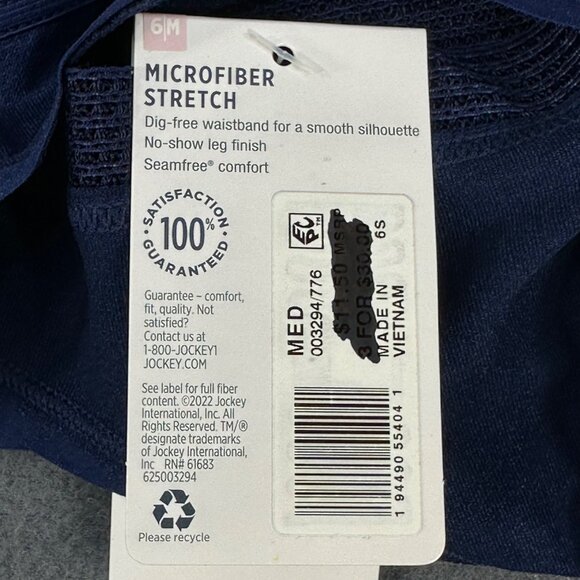 Jockey Women's Size Medium 6 Panty Thong Smooth And Shine Blue New With Tags - Picture 4 of 10